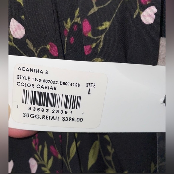 🎉HP🎉New! Joie Acantha 3/4 Sleeve Black Floral Wrap Dress Size Large🌿 - Picture 11 of 12